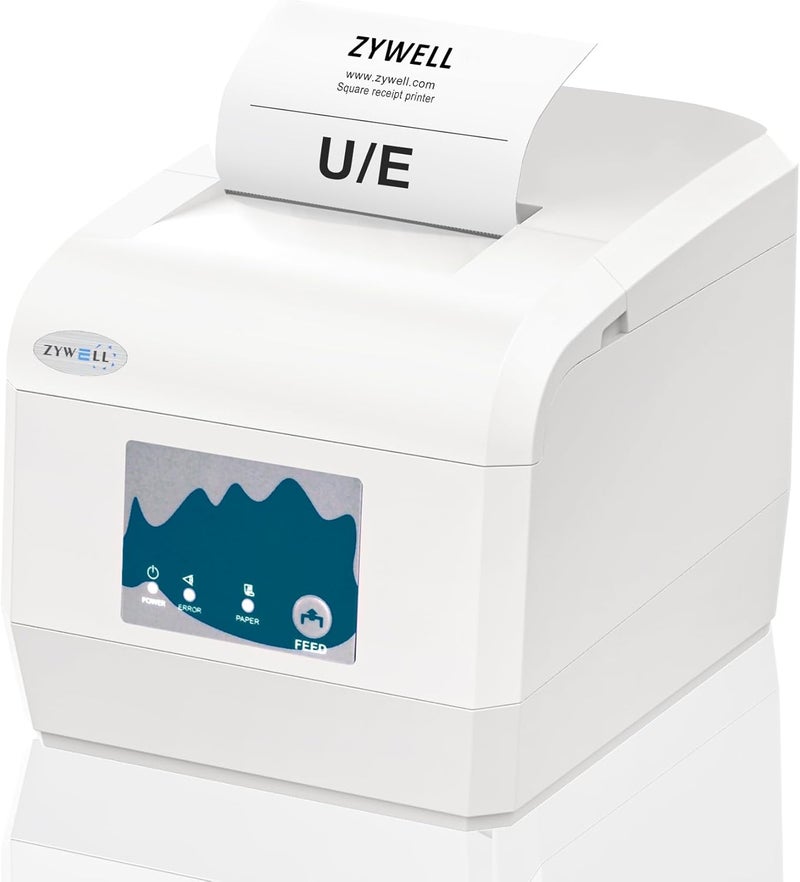 ZYWELL ZY908 Thermal Receipt Printer Works with Android/Linux/Win, Auto-Cutter 80mm USB LAN POS Printer Use for Small Business/Restaurant (Not Support iOS) - Image 1